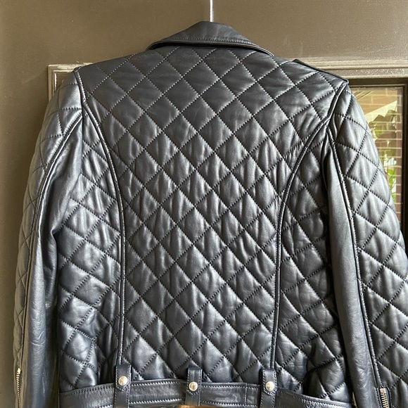 IRO navy blue quilted leather jacket. Size 36 (4 US). NwoT - Picture 5 of 11